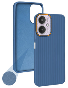 For Redmi 13C 5G Back Cover Case (Minimalist Professional Look | Inside Fiber Cloth | Camera Protection Bump | Line Texture)