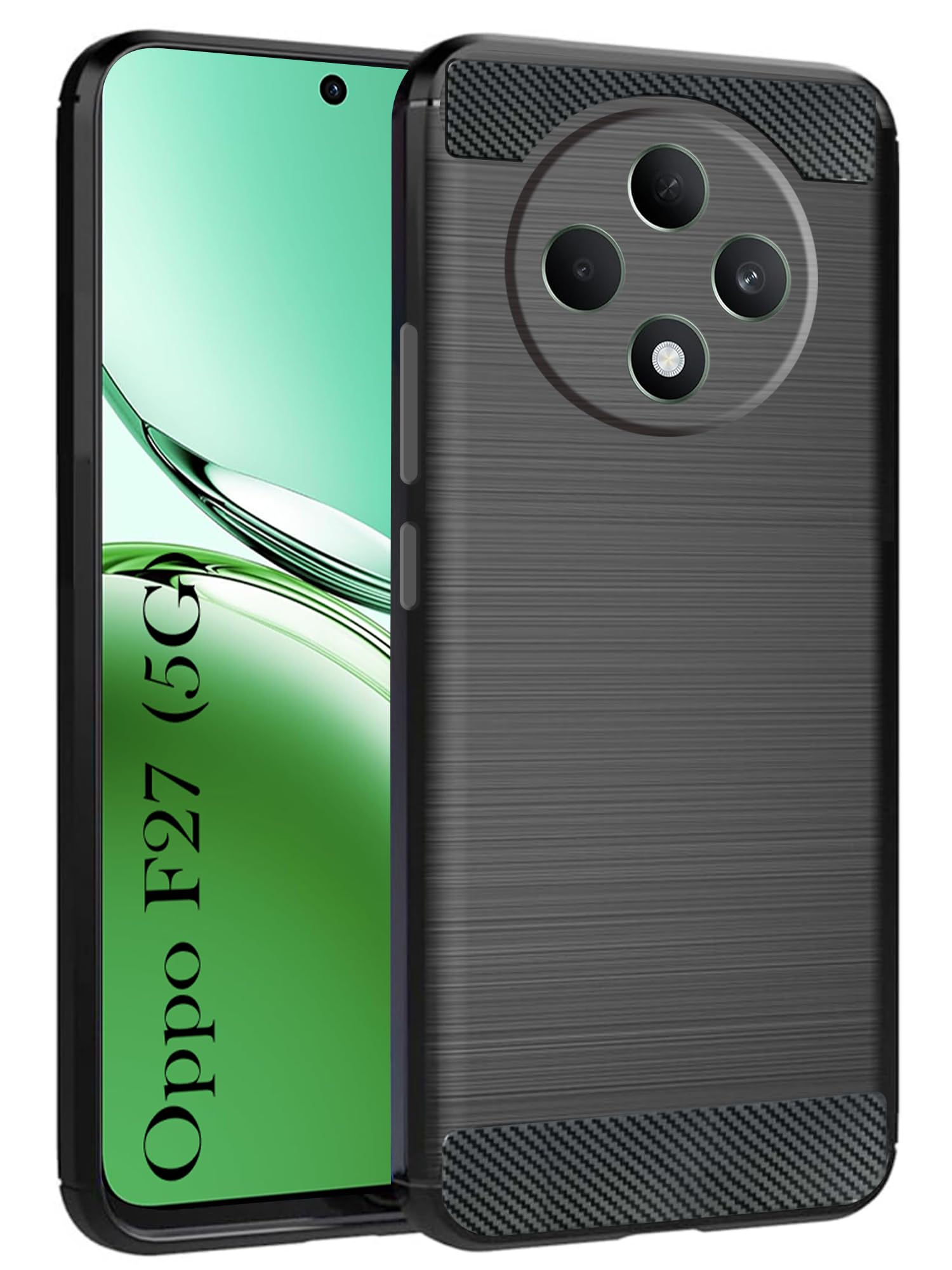 For Oppo F27 5G Back Cover Case ( Hybrid Armor Case | Carbon Fiber Shockproof | Soft and Flexible)