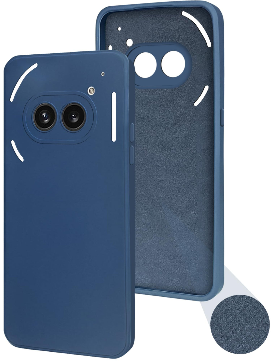 For Nothing Phone 2A 5G Back Cover Case (Matte Finish Silicone with Inside Fiber Cloth)