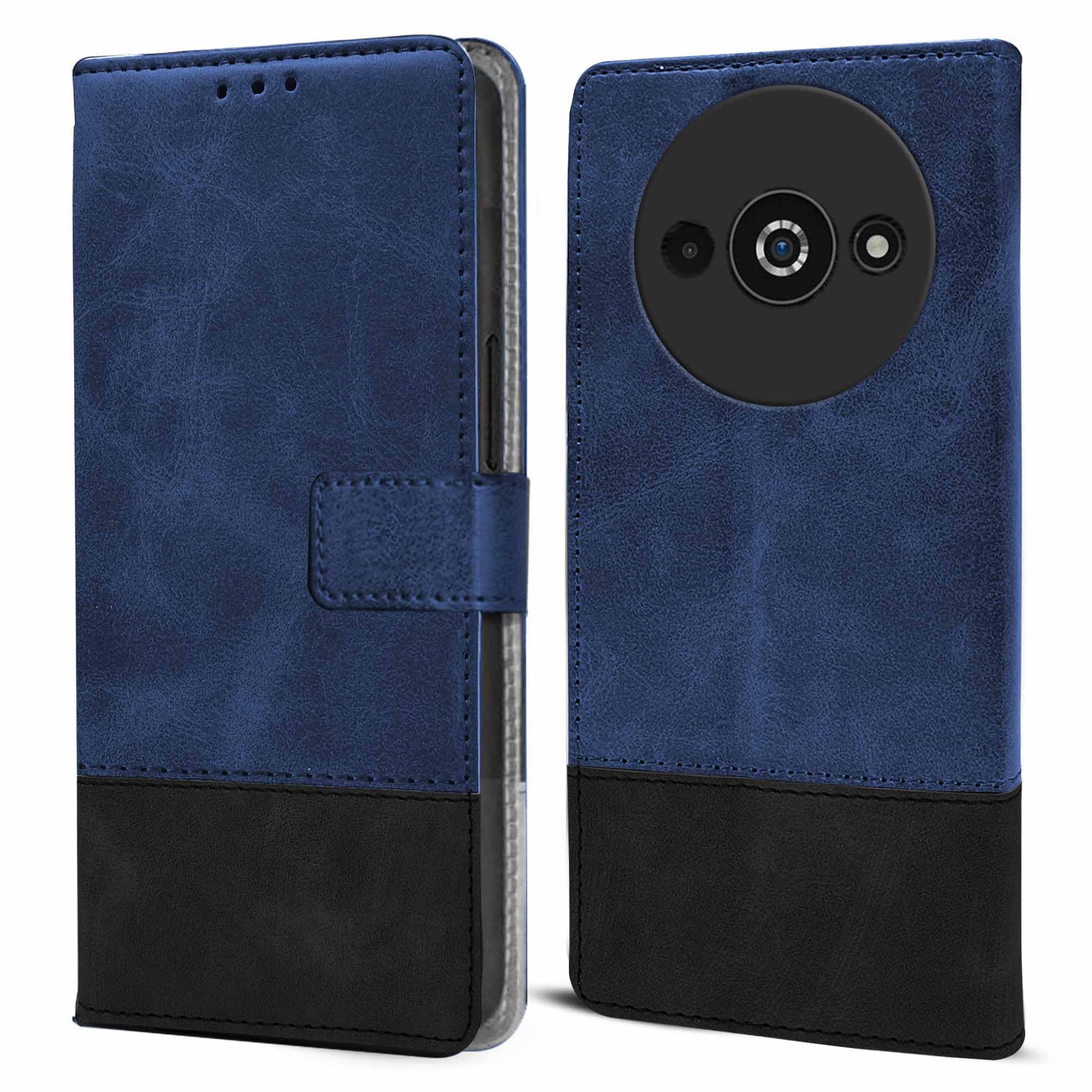 For Xiaomi Poco C61 Flip Cover Case ( Professional Dual Leather Wallet with Magnetic Closure)