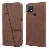 For Oppo A15 | Oppo A15s Flip Cover Case (Stitched Leather Finish | Magnetic Closure | Inner TPU | Foldable Stand | Wallet Card Slots)