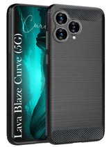 For Lava Blaze Curve 5G Back Cover Case (Hybrid Armor Case | Carbon Fiber Shockproof | Soft and Flexible)