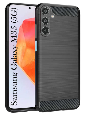 For Samsung Galaxy M35 5G Back Cover Case (Hybrid Armor Case | Carbon Fiber Shockproof | Soft and Flexible)