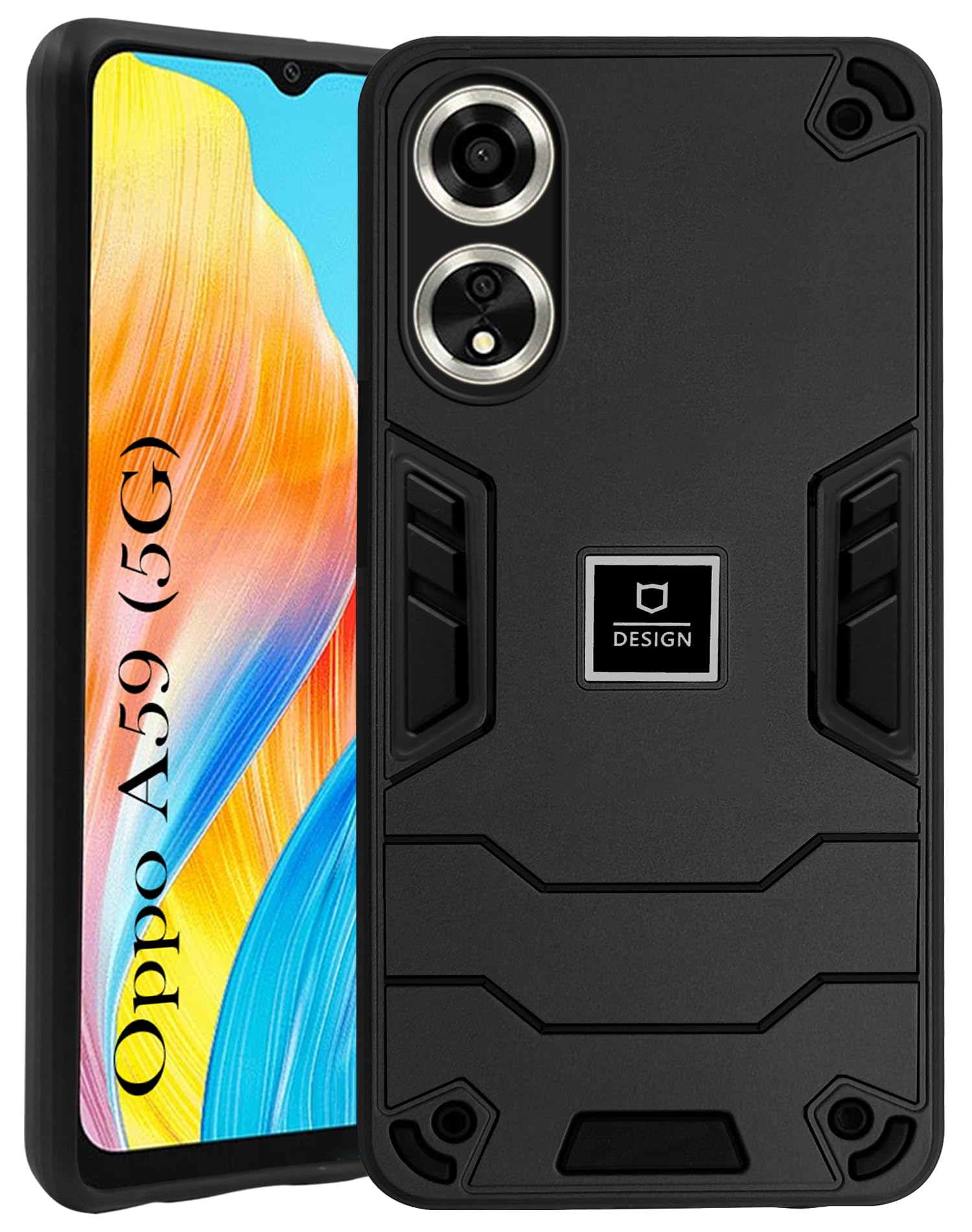 For Oppo A59 5G Back Cover Case (Lightweight Hybrid Shockproof Polycarbonate)