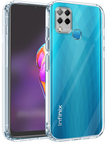 For Infinix Hot 10s Back Cover Case (Silicone Crystal Clear | Pure Camera Protection | Soft and Flexible for Charger and Headphone sockets | Shockproof Bumpers)