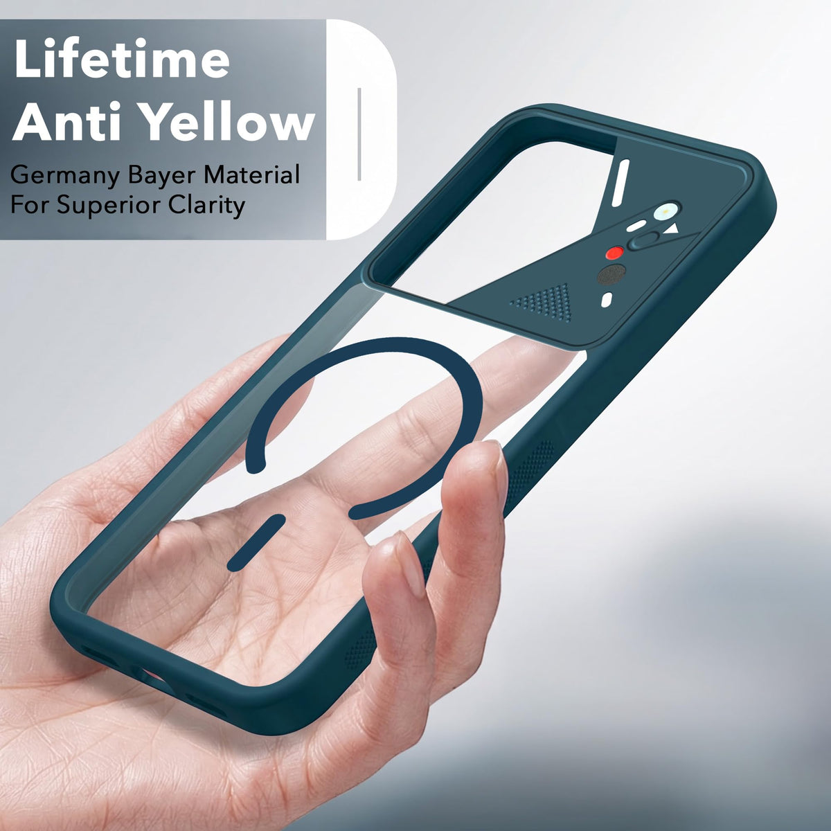 For Vivo V70 FE 5G Back Cover Case Lifetime Anti-Yellow Clear (Camera Protection | Side Grip | Wireless MagSafe Compatible)