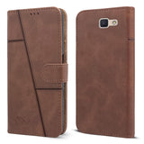 For Samsung Galaxy J5 Prime Flip Cover Case (Stitched Leather Finish | Magnetic Closure | Inner TPU | Foldable Stand | Wallet Card Slots)