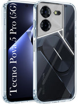 For Tecno Pova 5 Pro 5G Back Cover (Silicone Clear Shockproof Case with Camera Protection | Soft and Flexible)