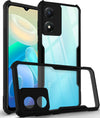 For Vivo Y02s Back Cover Case (Shockproof with Polycarbonate Clear Panel)