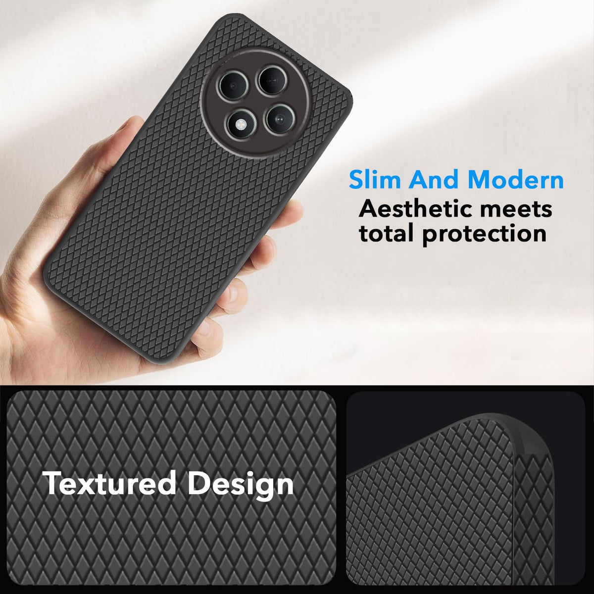 For Oppo Reno 12F 5G Back Cover Case  (Liquid Silicone | Side Grip | Camera Protection)