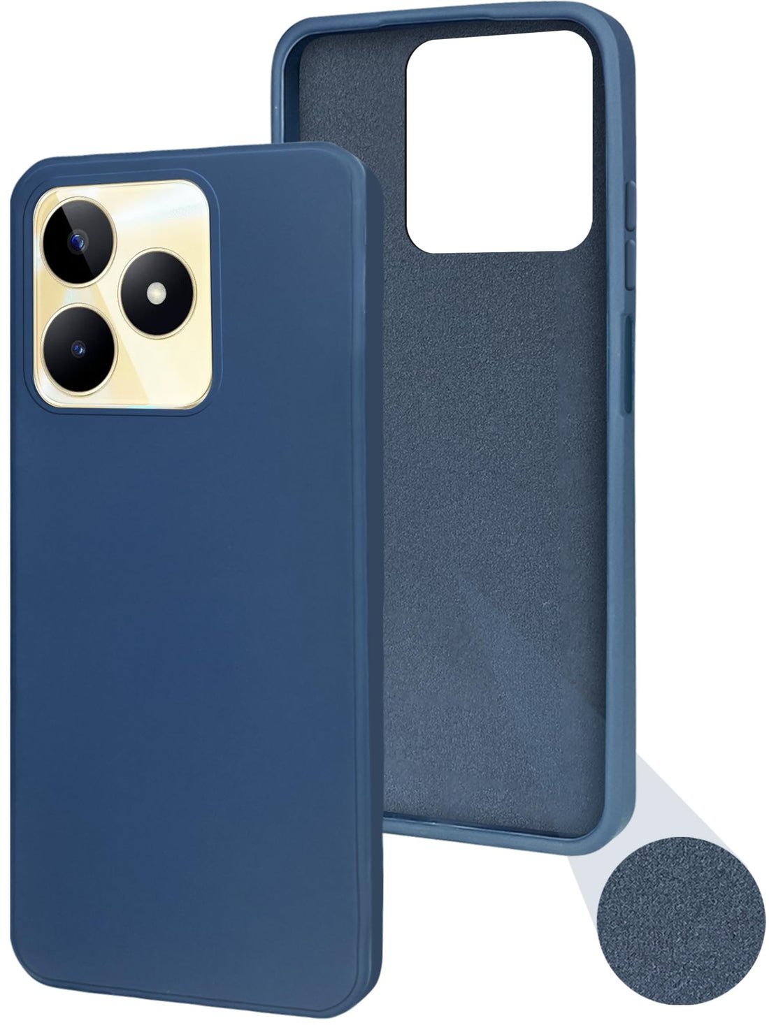 For Realme Narzo N53 Back Case Cover Matte Finish Silicone with Inside Fiber cloth)