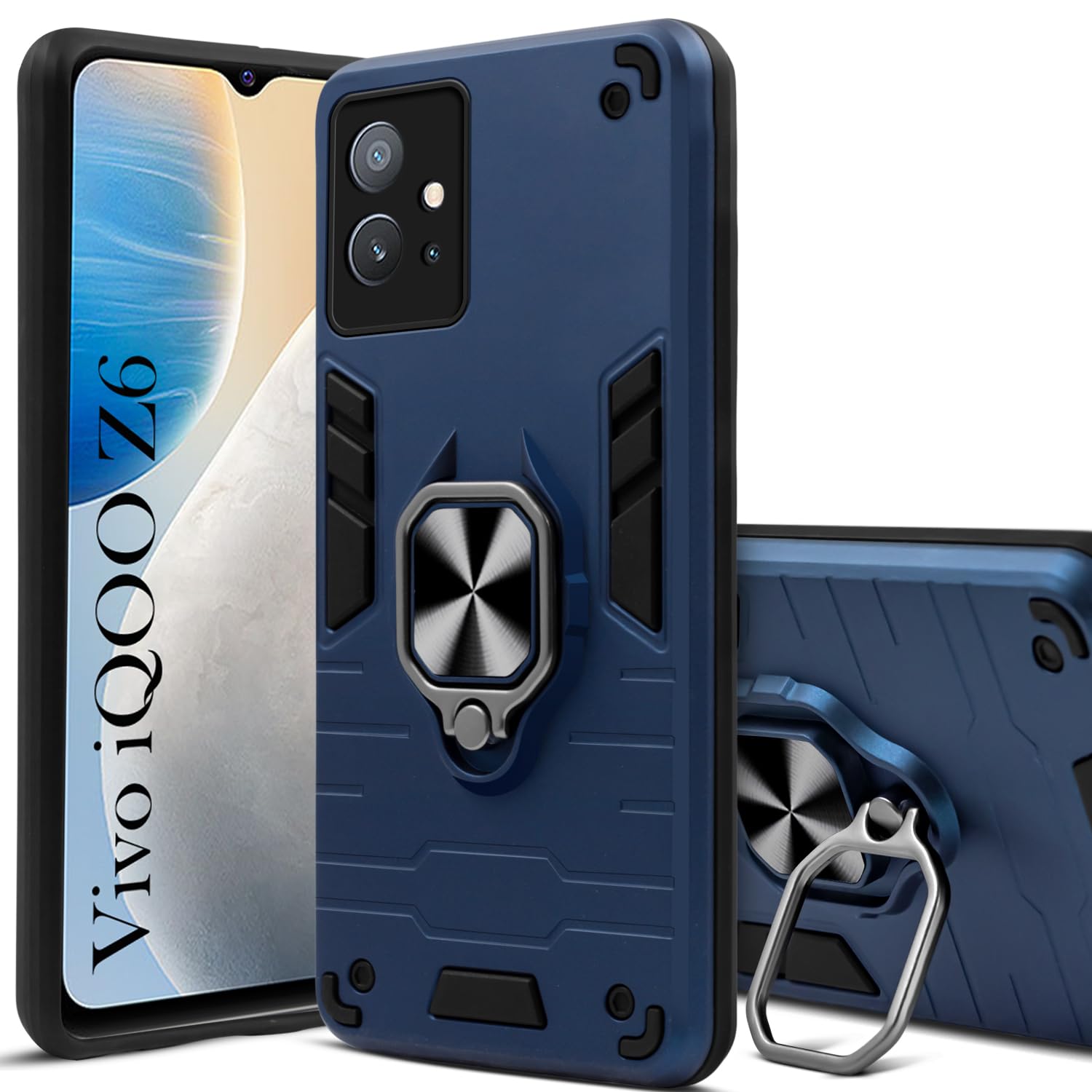 For Vivo iQOO Z6 5G Back Cover Case (Shockproof Polycarbonate Layer Hybrid Armor)