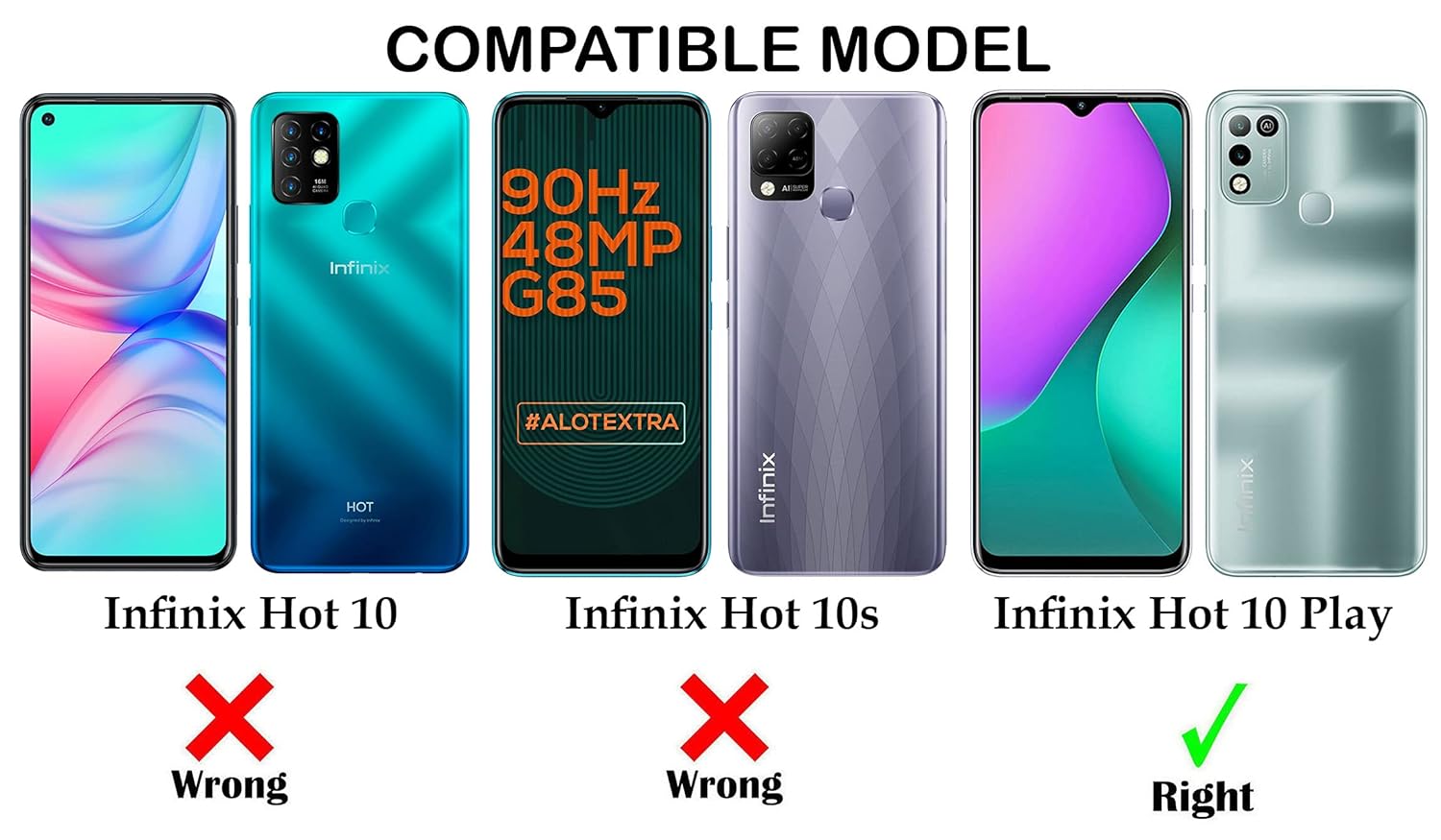 For Infinix Hot 10 Play Back Cover Case (Hybrid Dual Armor Polycarbonate)