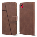 For Vivo Y1s Flip Cover Case (Stitched Leather with Magnetic Closure)