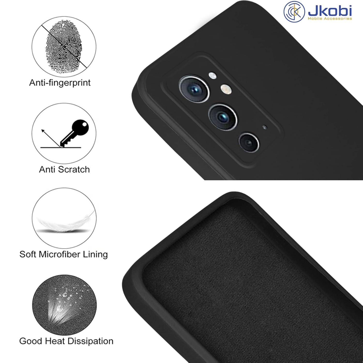 For OnePlus 9RT 5G Back Cover Case (Matte Finish Silicone with Inside Fiber Cloth)