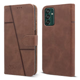 For Samsung Galaxy F13 Flip Cover Case (Stitched Leather Finish | Magnetic Closure | TPU | Foldable Stand | Wallet Card Slots)