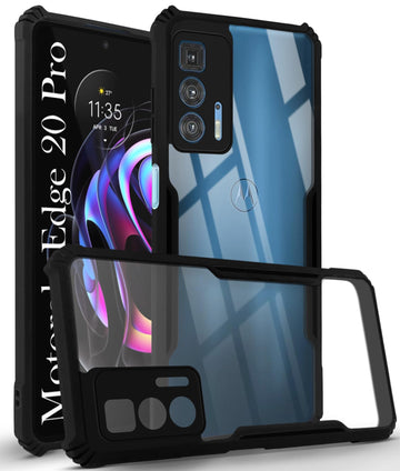 For Motorola Edge 20 Pro Back Cover Case(Shockproof with Polycarbonate Clear Panel)