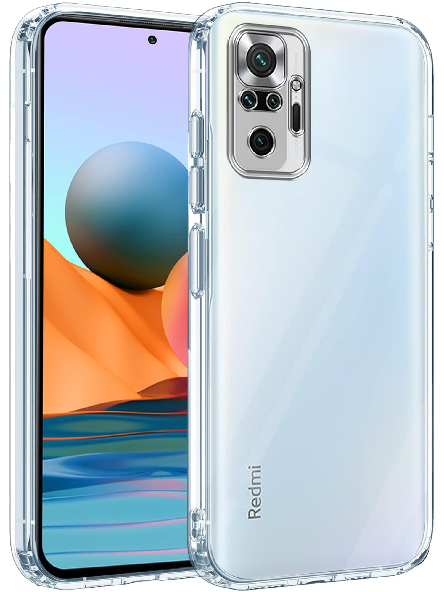 For Xiaomi Mi Redmi Note 10 Pro | 10 Pro Max Back Cover (Silicone Clear Shockproof with Protection | Soft and Flexible)