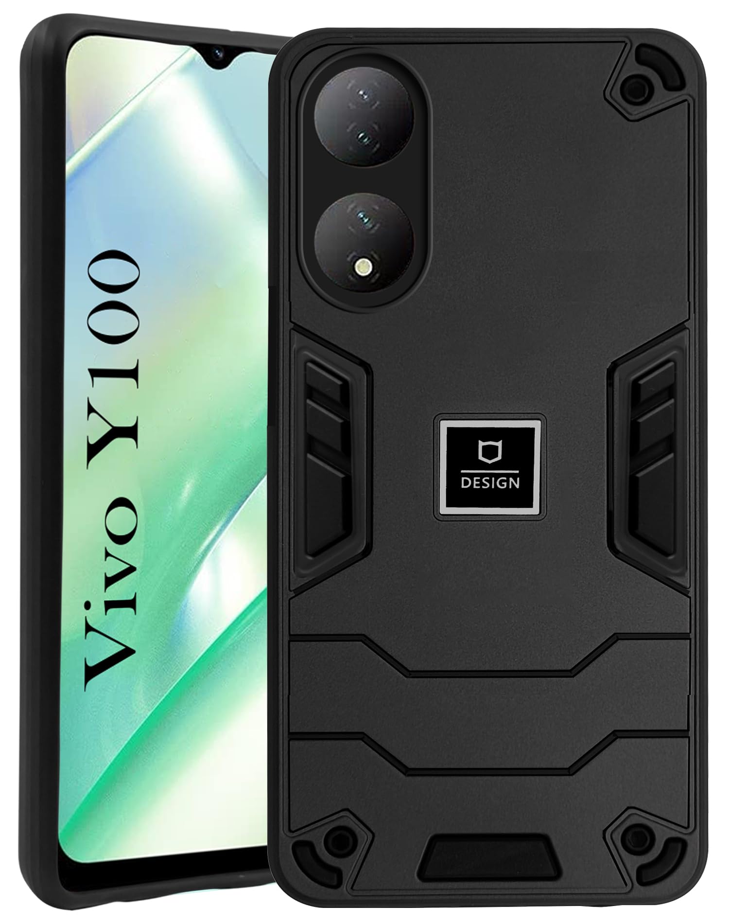For Vivo Y100 Back Cover Case (Lightweight Hybrid Shockproof Polycarbonate)