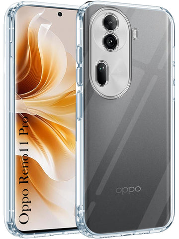 For Oppo Reno11 Pro 5G Back Cover (Silicone Clear Shockproof Case with Camera Protection | Soft and Flexibl)