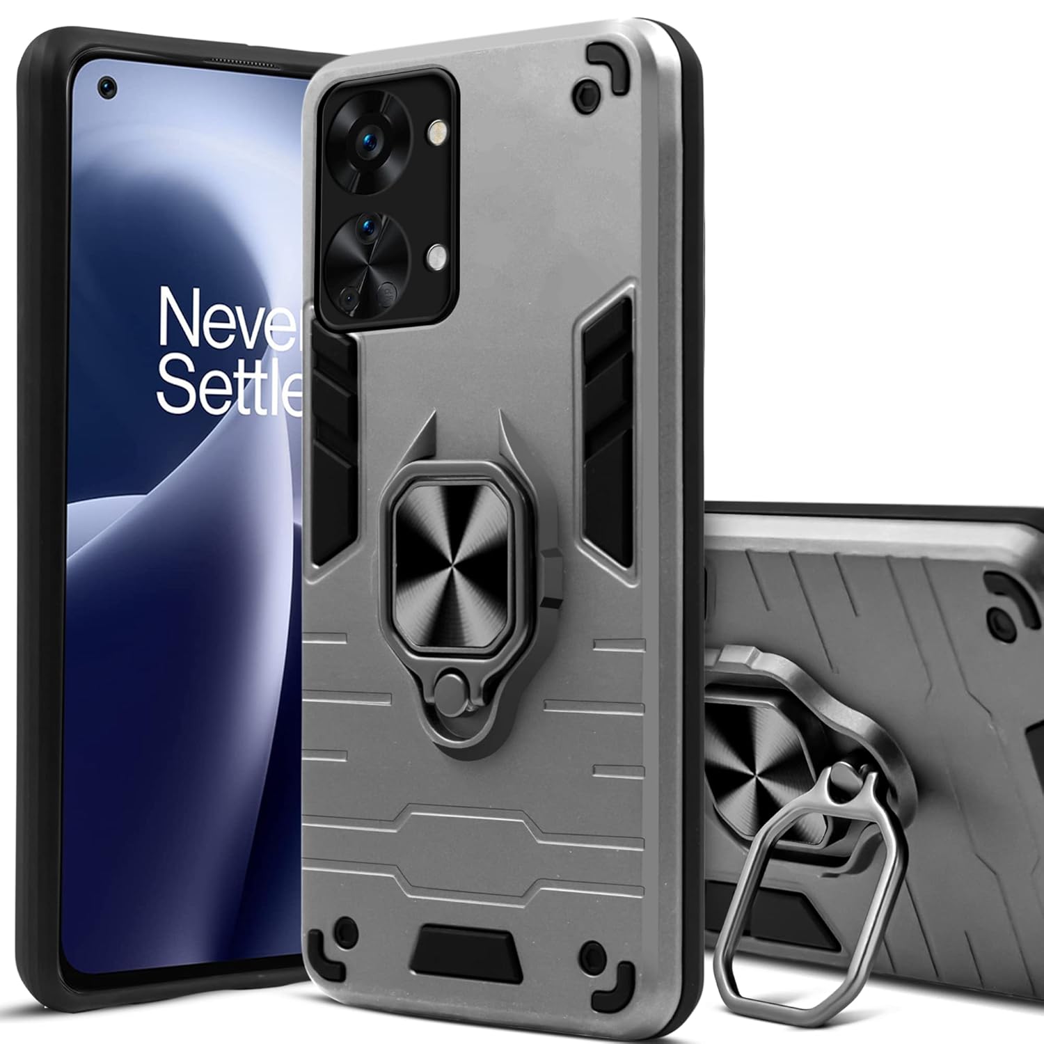 For OnePlus Nord 2T 5G Back Cover Case (Shockproof Polycarbonate Dual Layer Hybrid Armor)