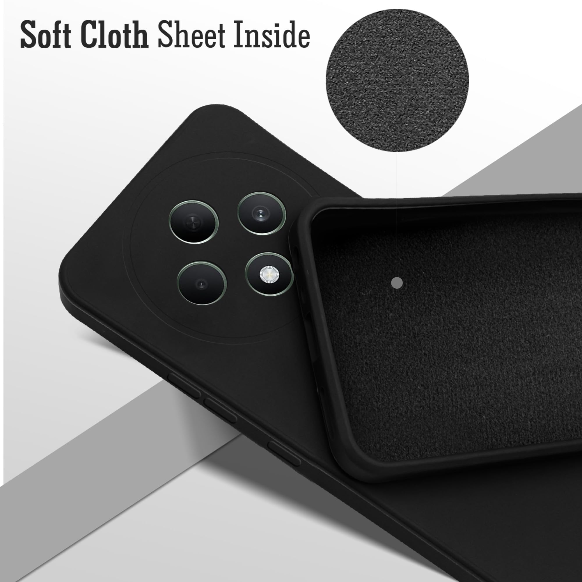 Back Cover Case for Oppo Reno 12F (Matte Finish Silicone with Inside Fiber Cloth)
