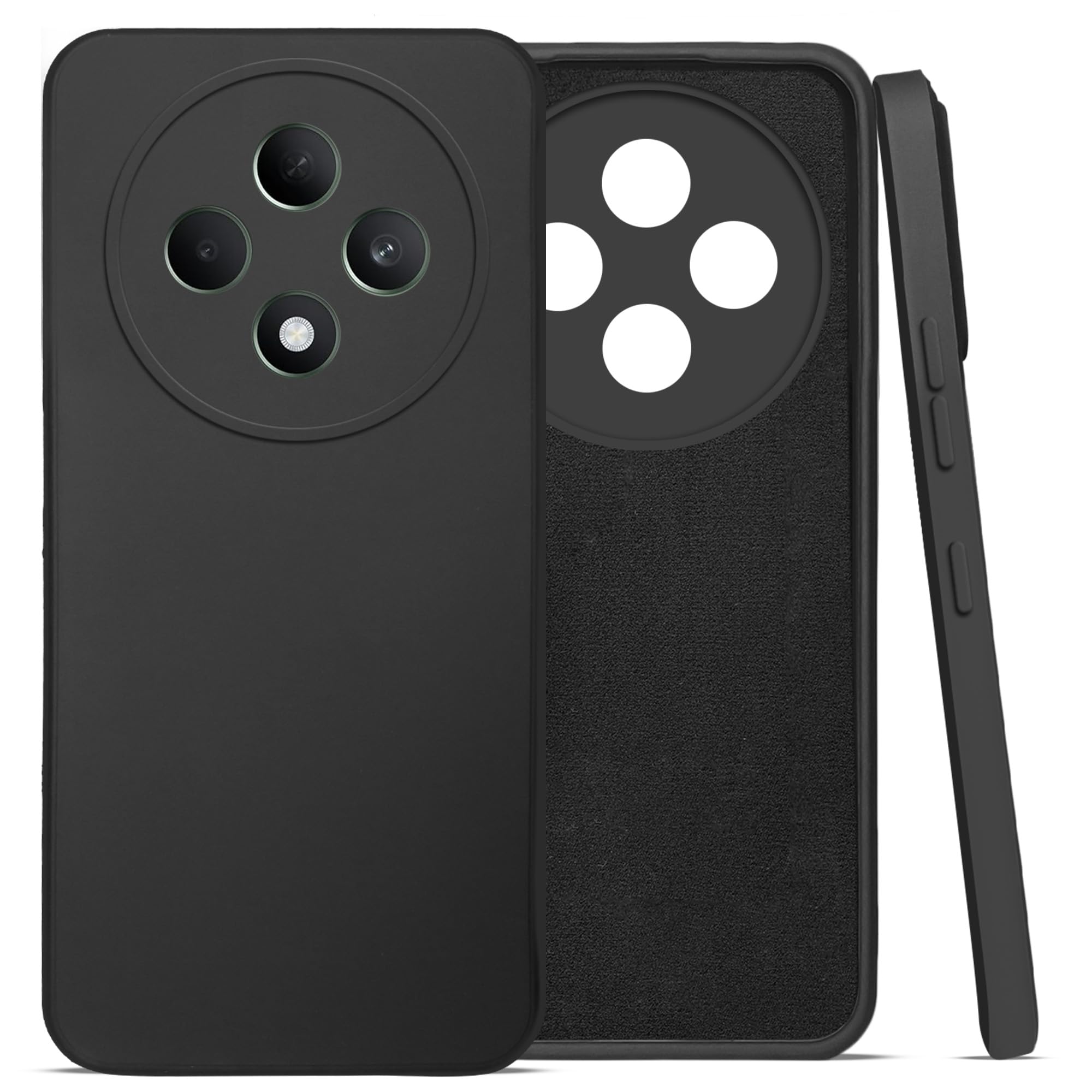 Back Cover Case for Oppo Reno 12F (Matte Finish Silicone with Inside Fiber Cloth)