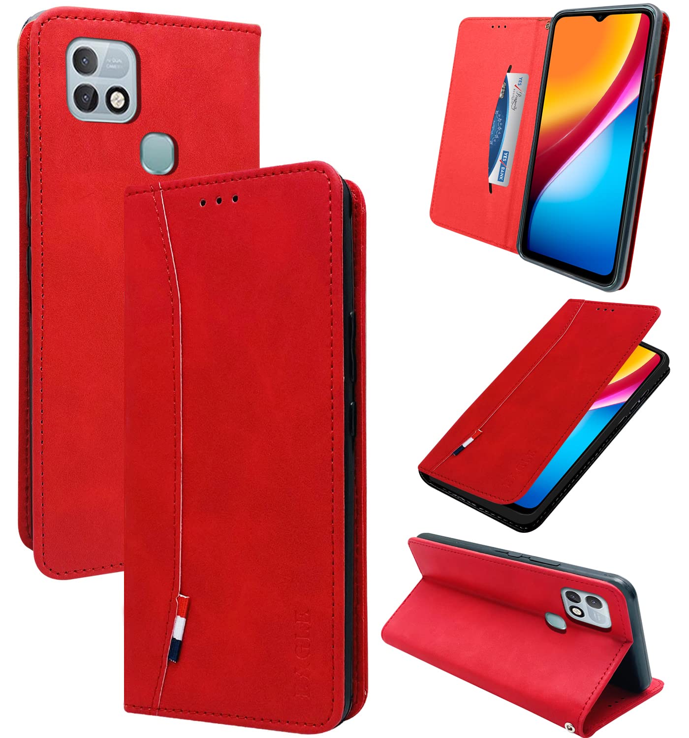 For Infinix Smart 5 Pro Leather Velvet Feel Premium Flip Case Cover