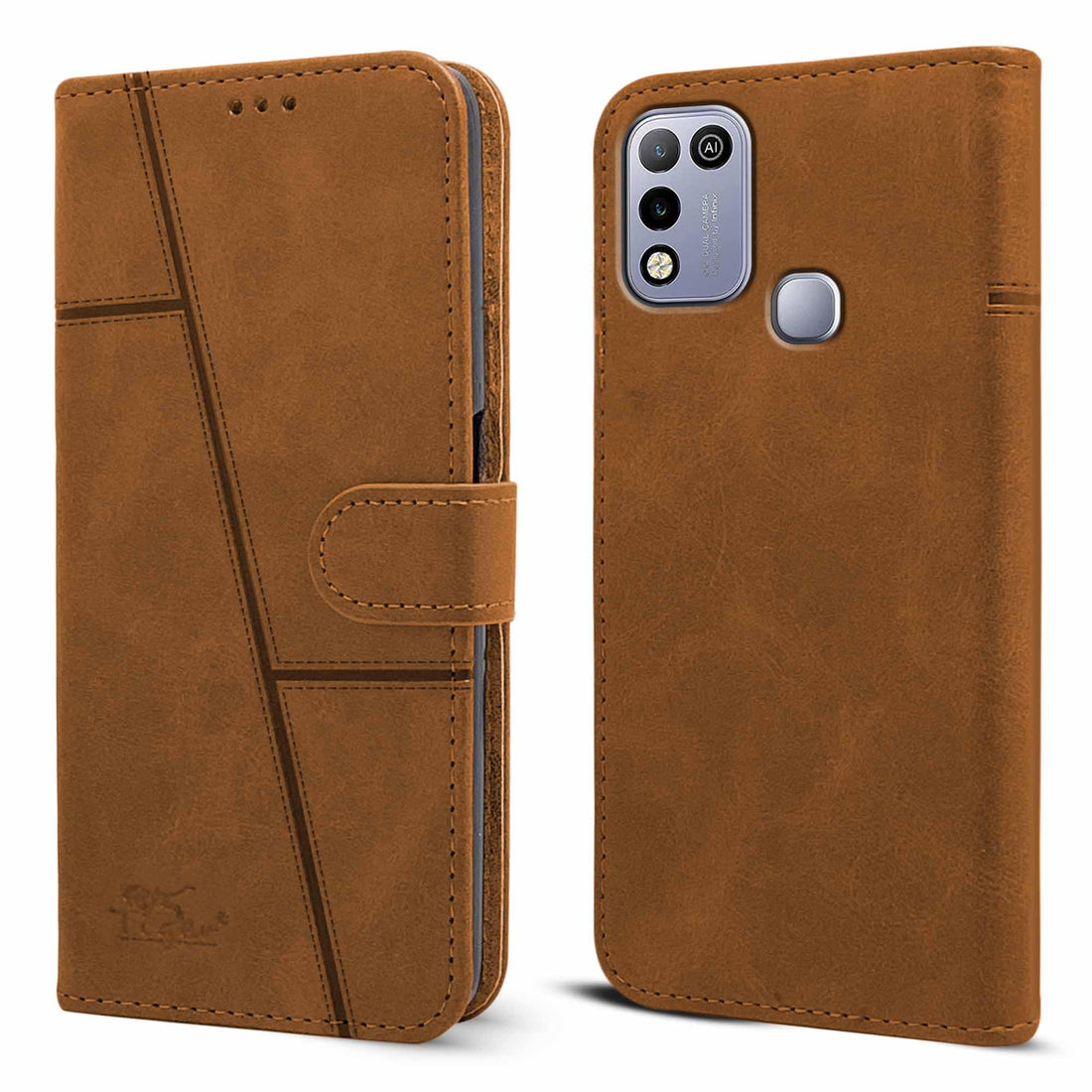 For Infinix Hot 10 Play Flip Case Cover ( Stitched Leather with Magnetic Closure)