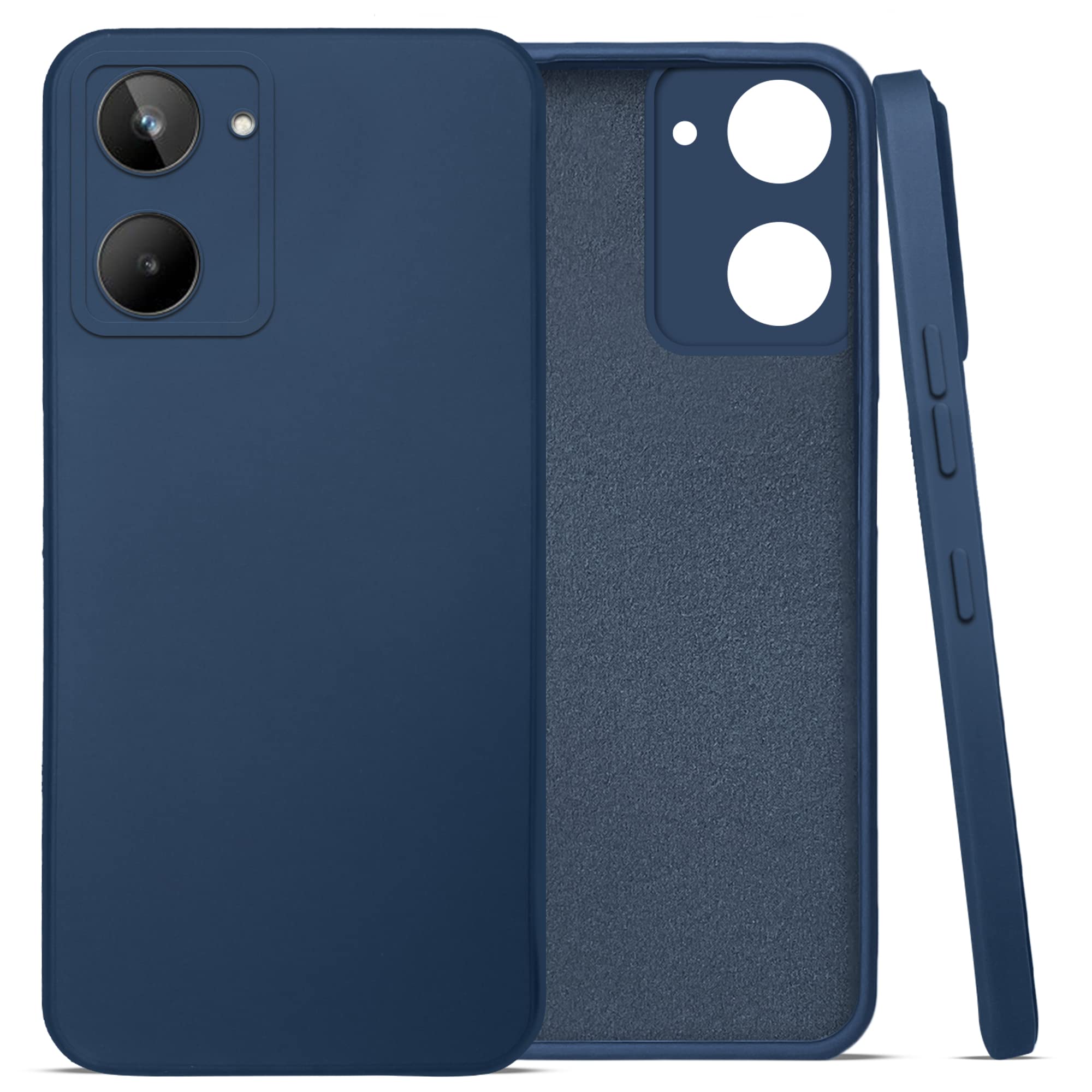 For Realme 10 Back Cover Case (Matte Finish Silicone with Inside Fiber Cloth)