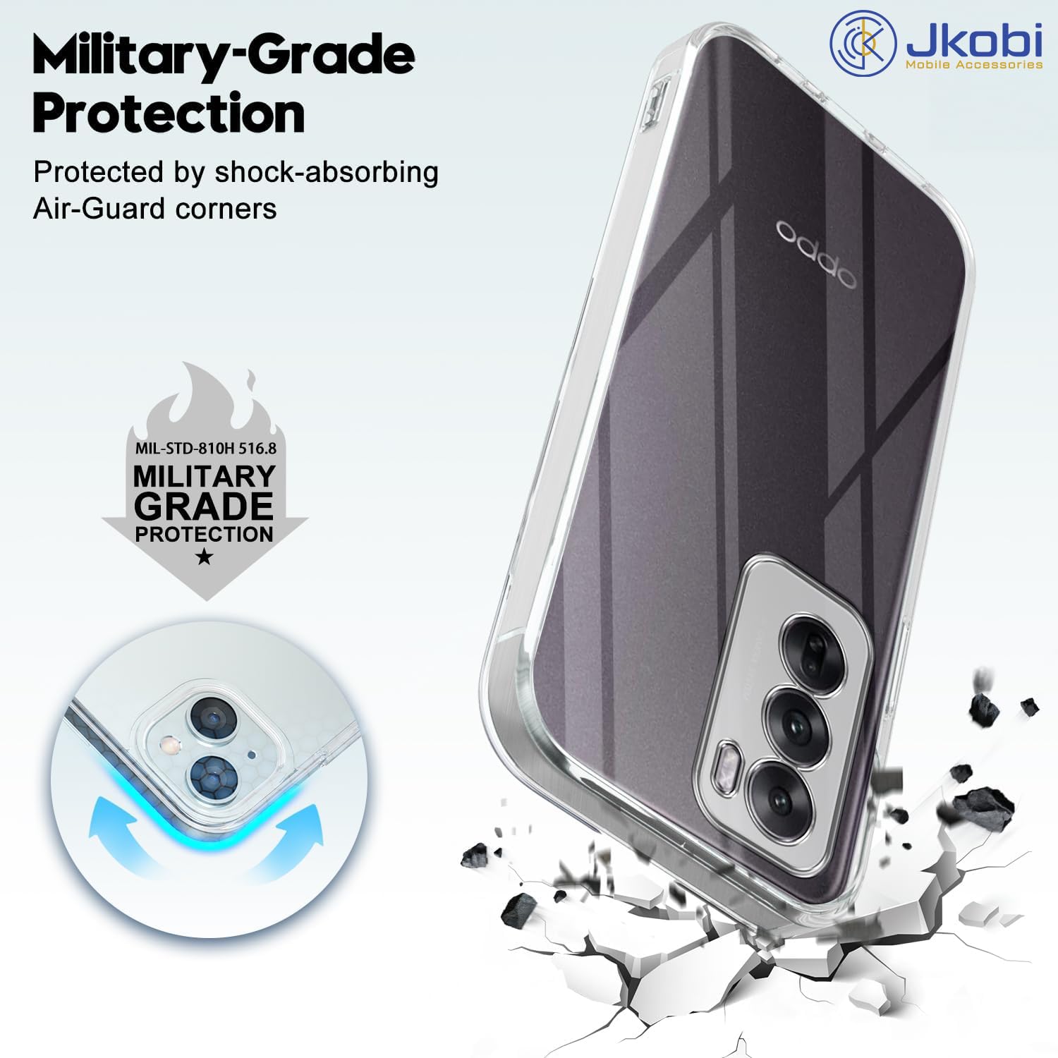 For Oppo Reno12 5G | Oppo Reno 12 5G Back Cover (Silicone Clear Shockproof Case with Camera Protection | Soft and Flexible)