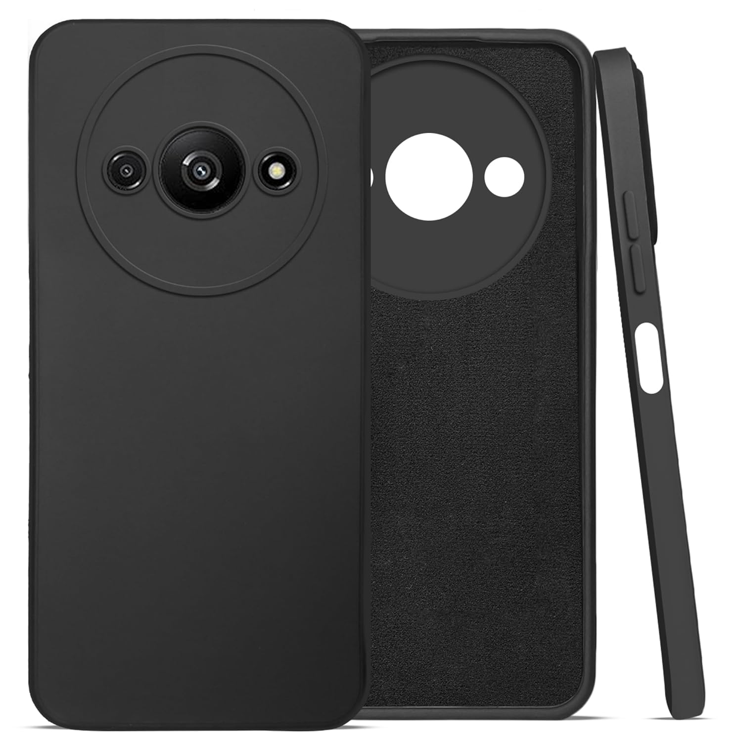 For Xiaomi Redmi A3 Back Cover Case (Matte Finish Silicone with Inside Fiber Cloth)