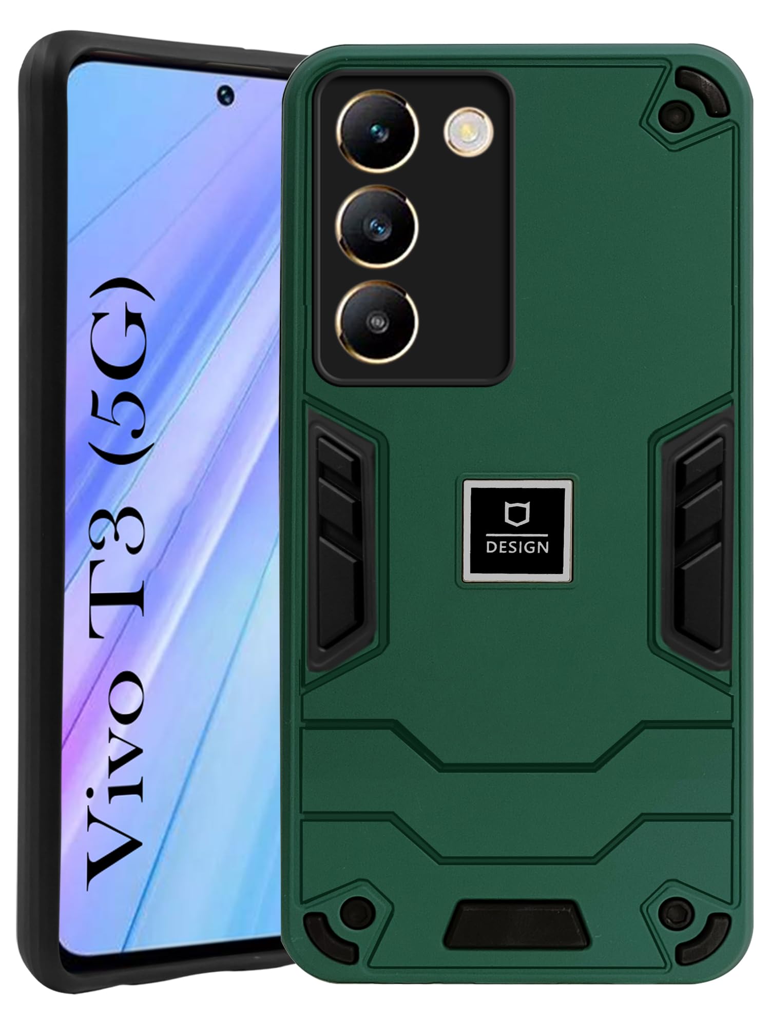 For Vivo T3 5G Back Cover Case (Lightweight Hybrid Shockproof Polycarbonate)