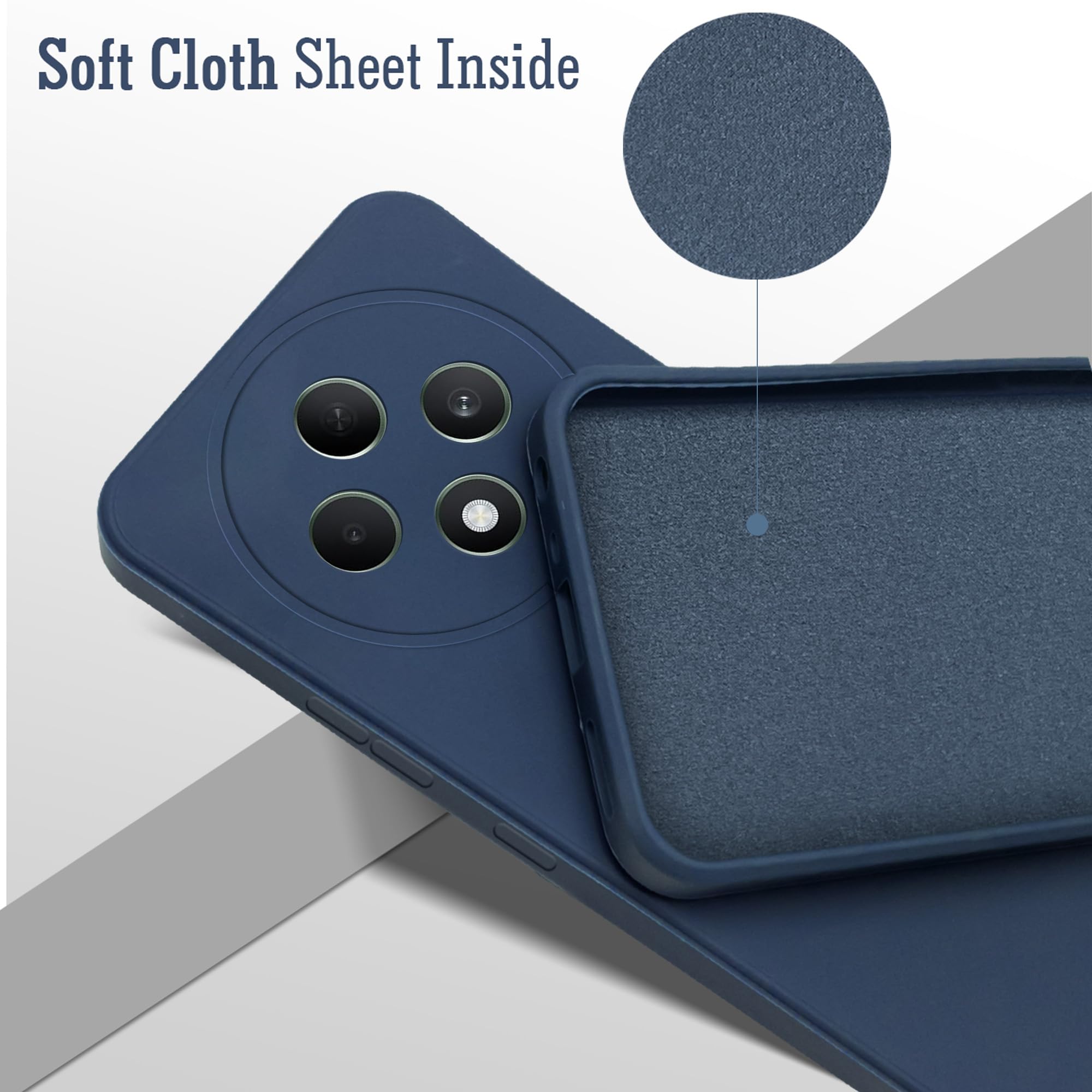 Back Cover Case for Oppo Reno 12F (Matte Finish Silicone with Inside Fiber Cloth)