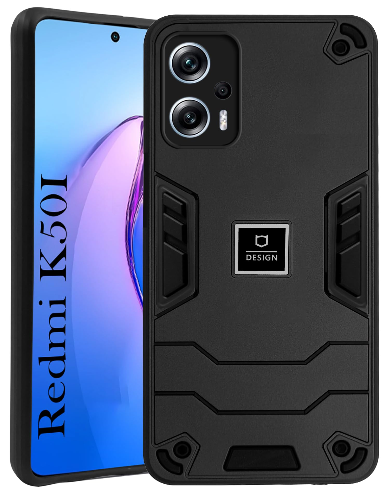 For Xiaomi Redmi K50i Back Cover Case (Lightweight Hybrid Shockproof Polycarbonate)