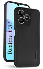 For Realme C51 Back Cover Case Rubberised (Textured Grip Design| Micro-Fiber Cloth Inside | Slim and Light Weight | Soft Touch and Feel)