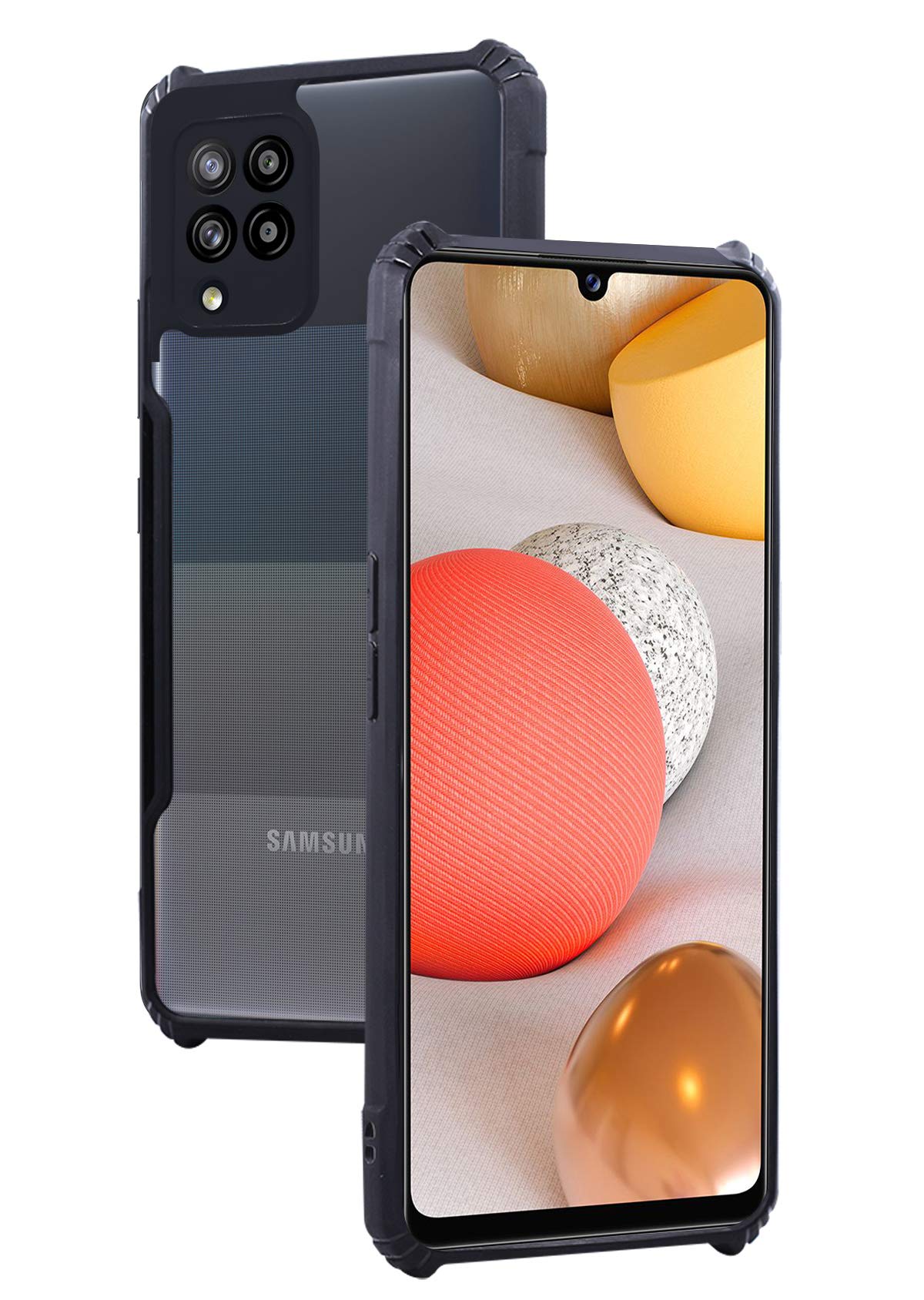 For Samsung Galaxy M42 5G Hard PC Crystal Bumper Shockproof Back Cover Case with Camera Protection (Matte Black)