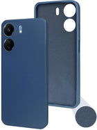 For Poco C65 Back Cover Case (Matte Finish Silicone with Inside Fiber Cloth )