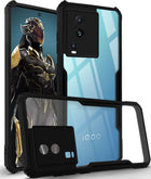 For Vivo iQOO Neo 7 Back Cover Case (Crystal Glass Back | Camera Protection | Shockproof Bumpers)