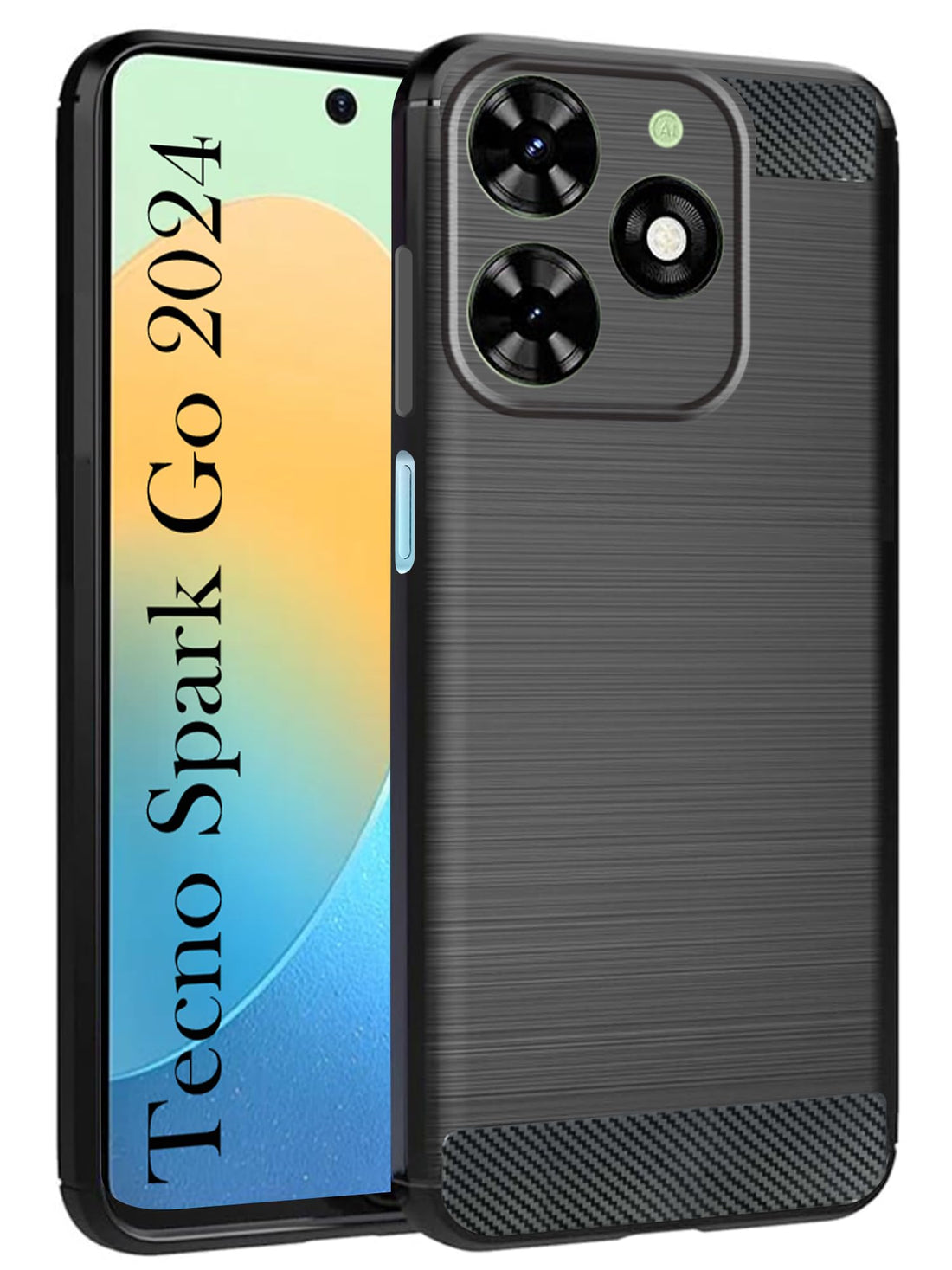 For Tecno Spark Go 2024 Back Cover Case (Hybrid Armor Case | Carbon Fiber Shockproof | Soft and Flexible)