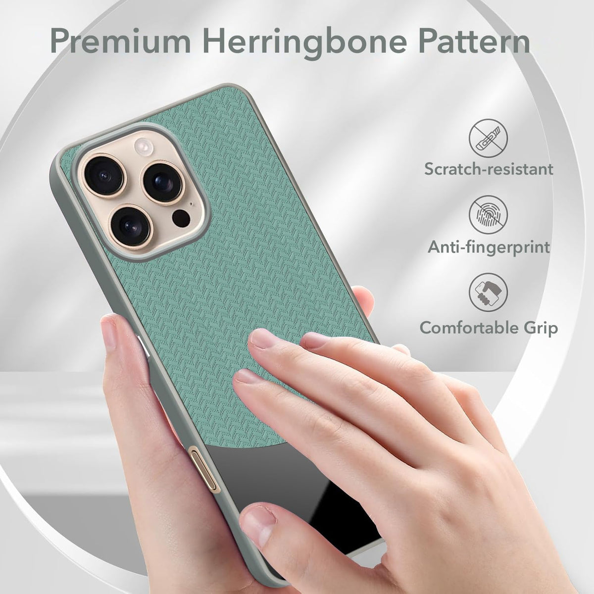 For Apple iPhone 16 Pro Max Back Cover Case (Elegant PU Leather Finish | Premium Minimalist Professional | Camera Protection Bump)
