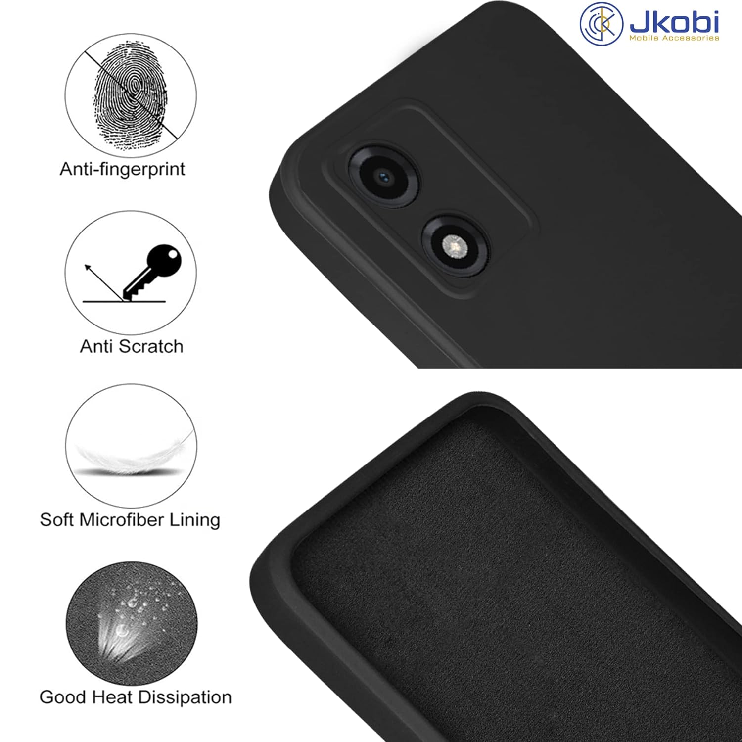 For Motorola Moto E13 Back Cover Case (Matte Finish Silicone with Inside Fiber Cloth)
