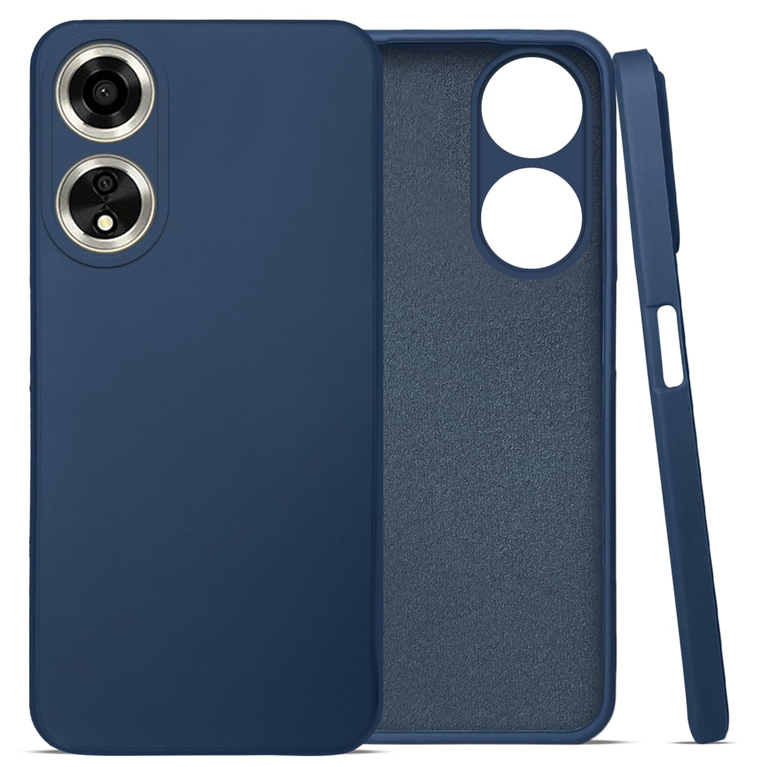 For Oppo A59 5G Back Cover Case(Matte Finish Silicone with Inside Fiber Cloth)