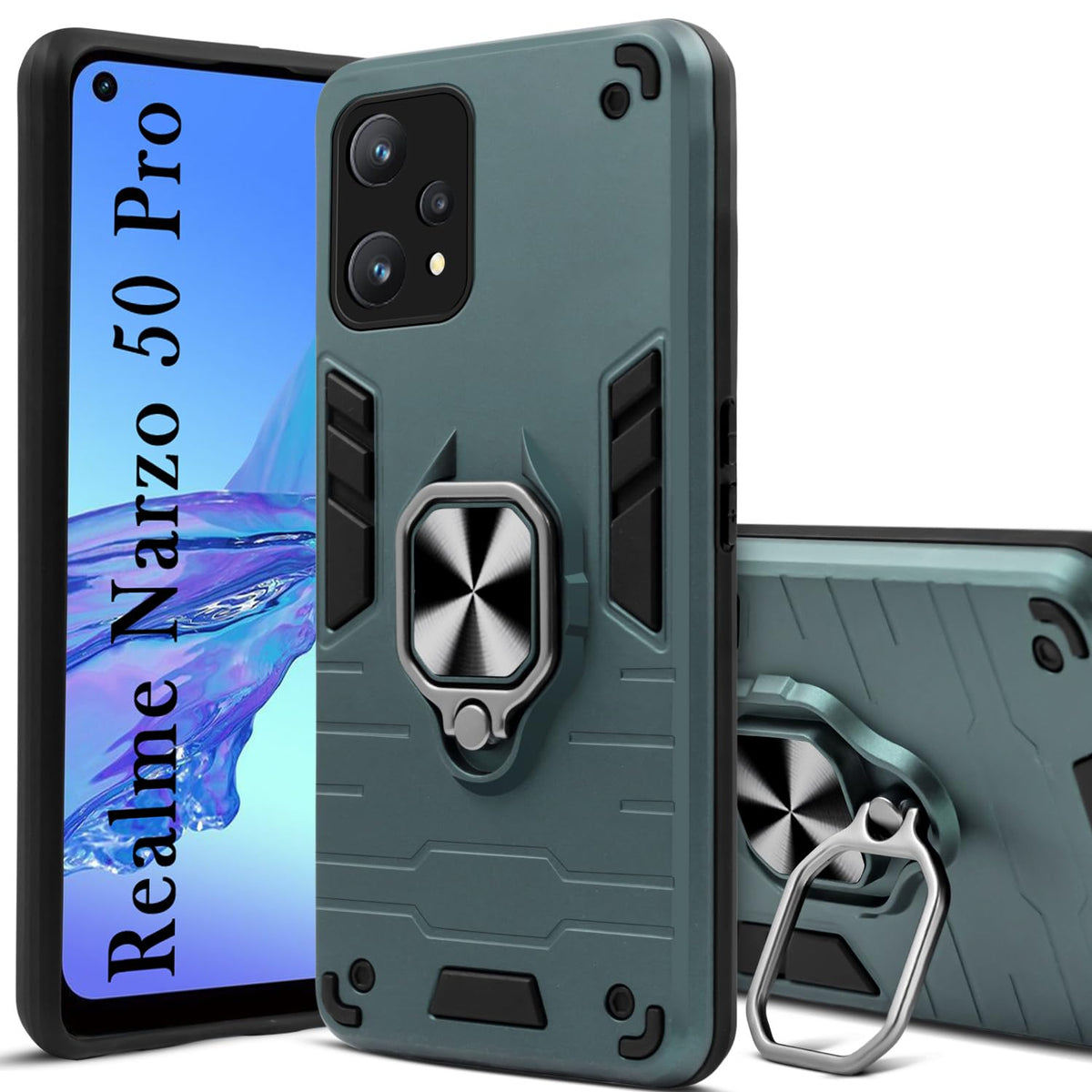 For Realme Narzo 50 Pro Back Cover Case (Shockproof Polycarbonate Dual Layer Hybrid Armor)