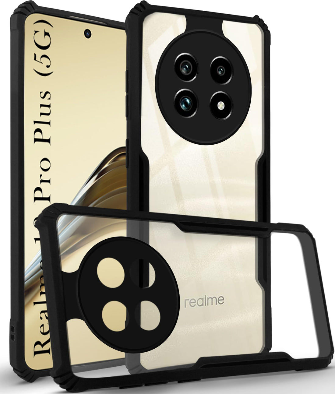 For Realme 13 Pro | Realme 13 Pro Plus 5G Back Cover Case (Shockproof with Polycarbonate Clear Panel)