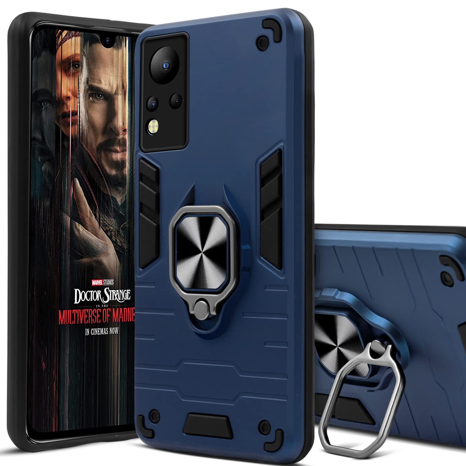 For Infinix Note 12 Back Cover Case (Dual Layer Hybrid | Ring Holder & Kickstand | 360 Degree Shockproof Protection)