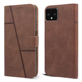 For Google Pixel 4 Flip Cover Case (Stitched Leather with Magnetic Closure)