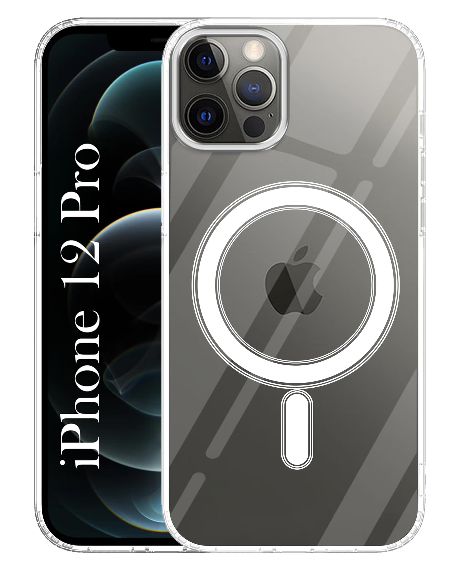 For Apple iPhone 12 Pro Back Cover Case ( MagSafe Compatible Wireless Charging | Hybrid Camera Bump Protection | Shockproof Polycarbonate Material)