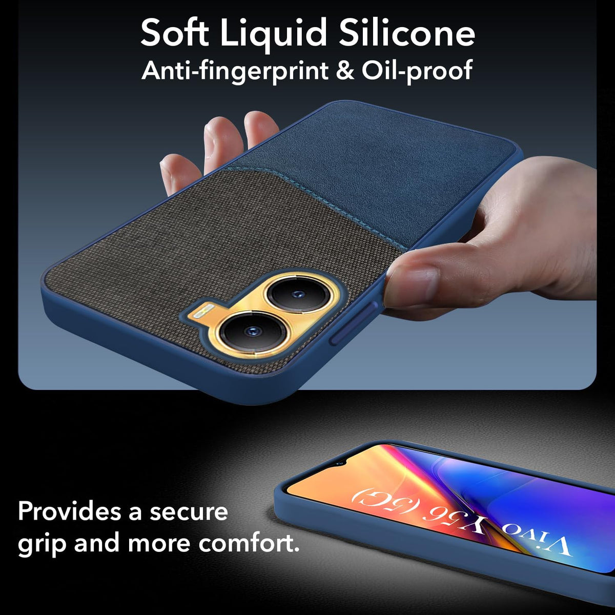 For Vivo Y56 5G Back Cover Case (Dual PU Leather Stitch | Professional Minimalist | Soft and Flexible)
