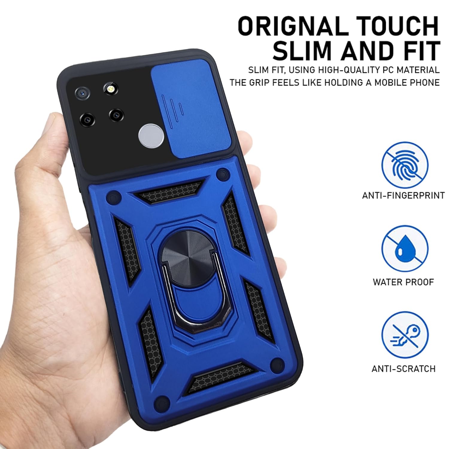 For Realme C12 Back Cover Case (Hybrid Dual Armor Polycarbonate)